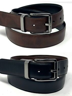 Levi's Men's 2-in-1 Reversible Leather Belt Black Brown Size 30-32